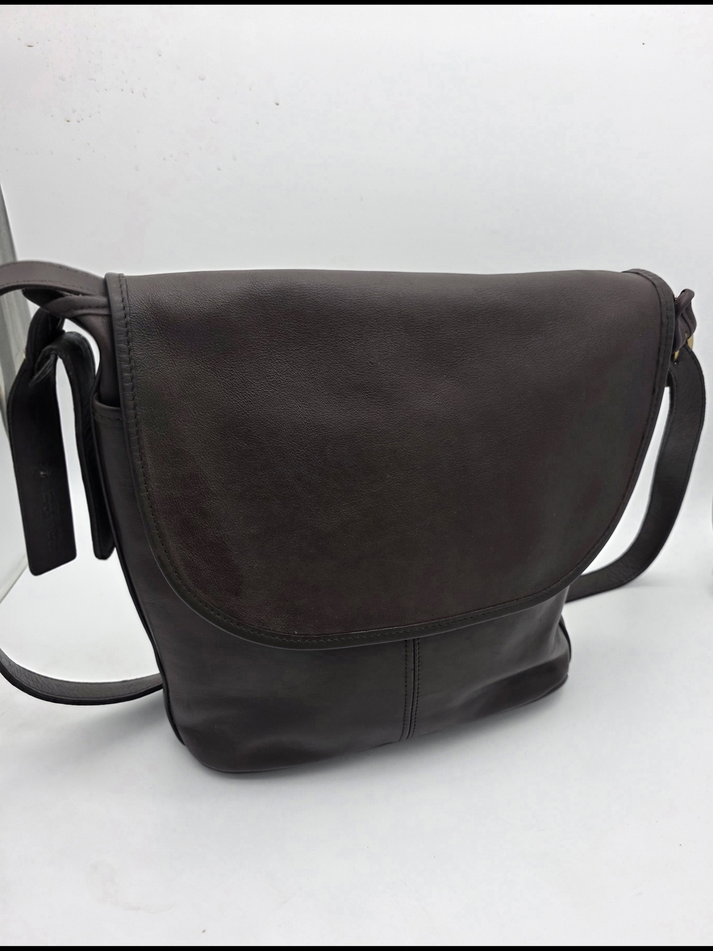 Men's Dark Brown Leather Messenger Bag